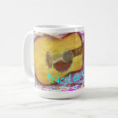 PeaceLove Gitarren-Kunst Kaffeetasse (Vorderseite Links)