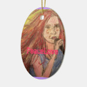 PeaceLove Rocker Girl Keramik Ornament (Links)