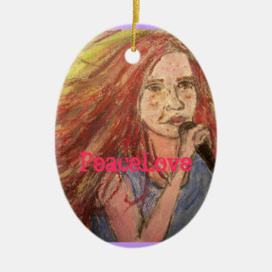 PeaceLove Rocker Girl Keramik Ornament