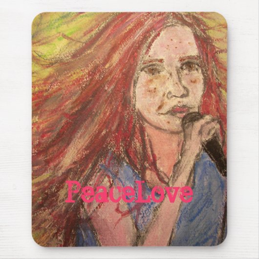 PeaceLove Rocker-Mädchen Mousepad (Vorne)