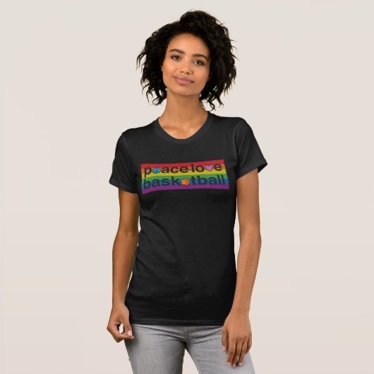 PeaceLoveBasketball PRIDE Am Apparel Woman's Shirt (Vorne ganz)