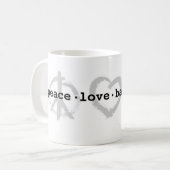 PeaceLoveBasketball Tasse (Vorderseite Links)