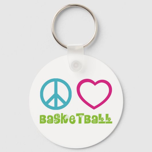PEACELOVEsymbole-Basketball. Schlüsselanhänger (Vorderseite)