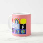 peaceloveunity Tasse - Rosa (Vorderseite Links)