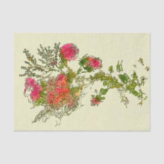Peach Abstrakt Rose Floral Decoupage Seidenpapier