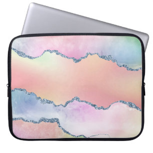 Peach Agate   Hübsch Holographic Watercolor Ombre Laptopschutzhülle