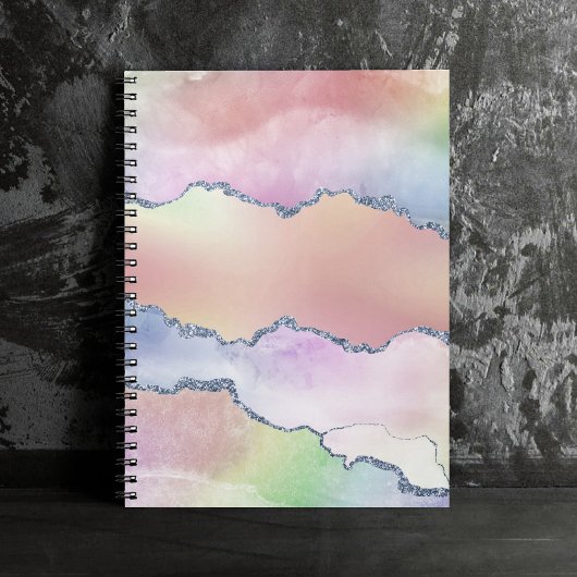 Peach Agate | Hübsch Holographic Watercolor Ombre Notizblock