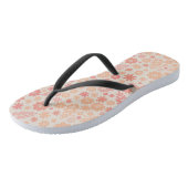 Peach Airy Wildblume Meadow Pattern Badesandalen (Schrägansicht)