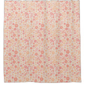 Peach Airy Wildblume Meadow Pattern Duschvorhang (Vorderseite)