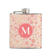 Peach Airy Wildblume Meadow Pattern Flachmann (Vorderseite)