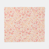 Peach Airy Wildblume Meadow Pattern Fleecedecke (Vorderseite (Horizontal))