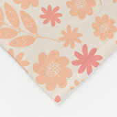 Peach Airy Wildblume Meadow Pattern Fleecedecke (Ecke)