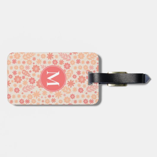 Peach Airy Wildblume Meadow Pattern Gepäckanhänger (Rückseite horizontal)