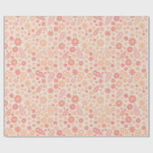 Peach Airy Wildblume Meadow Pattern Geschenkpapier (Flach)