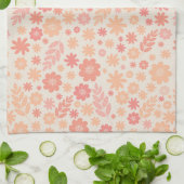 Peach Airy Wildblume Meadow Pattern Geschirrtuch (Gefaltet)