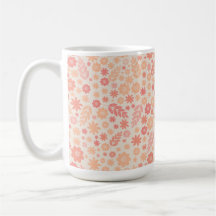 Peach Airy Wildblume Meadow Pattern