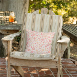 Peach Airy Wildblume Meadow Pattern Kissen