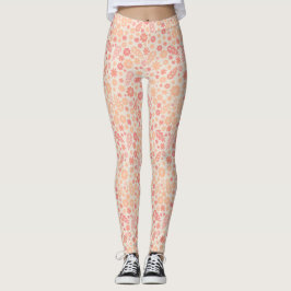 Peach Airy Wildblume Meadow Pattern Leggings