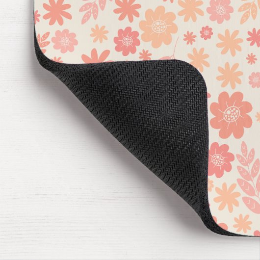 Peach Airy Wildblume Meadow Pattern Mousepad (Ecke)