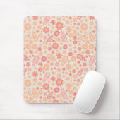 Peach Airy Wildblume Meadow Pattern Mousepad (Mit Mouse)