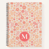 Peach Airy Wildblume Meadow Pattern Notizblock (Vorderseite)