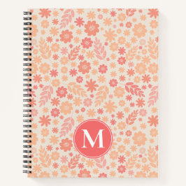 Peach Airy Wildblume Meadow Pattern Notizblock