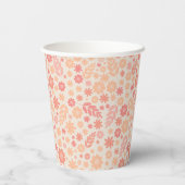 Peach Airy Wildblume Meadow Pattern Pappbecher (Rückseite)