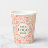 Peach Airy Wildblume Meadow Pattern Pappbecher (Vorderseite)