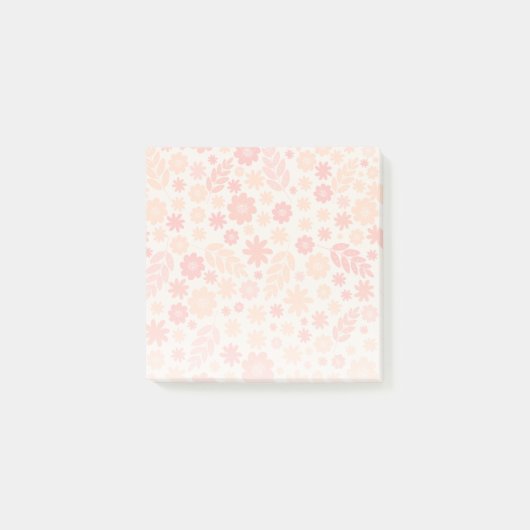 Peach Airy Wildblume Meadow Pattern Post-it Klebezettel (Vorderseite)