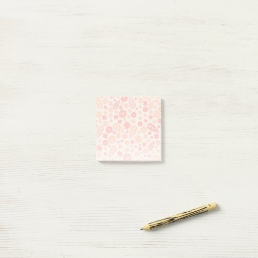 Peach Airy Wildblume Meadow Pattern Post-it Klebezettel (Auf Schreibtisch)