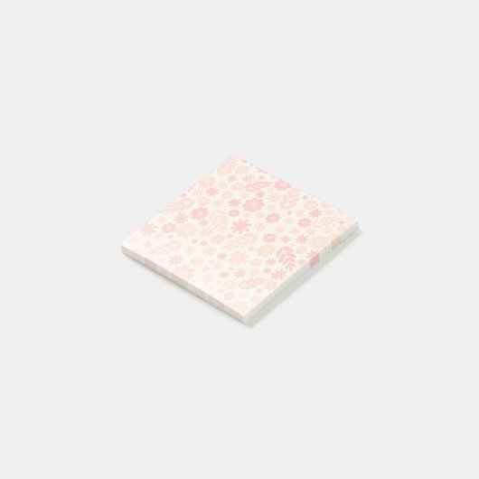 Peach Airy Wildblume Meadow Pattern Post-it Klebezettel (angewinkelt)