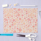 Peach Airy Wildblume Meadow Pattern Seidenpapier (Handwerk)