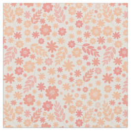 Peach Airy Wildblume Meadow Pattern Stoff