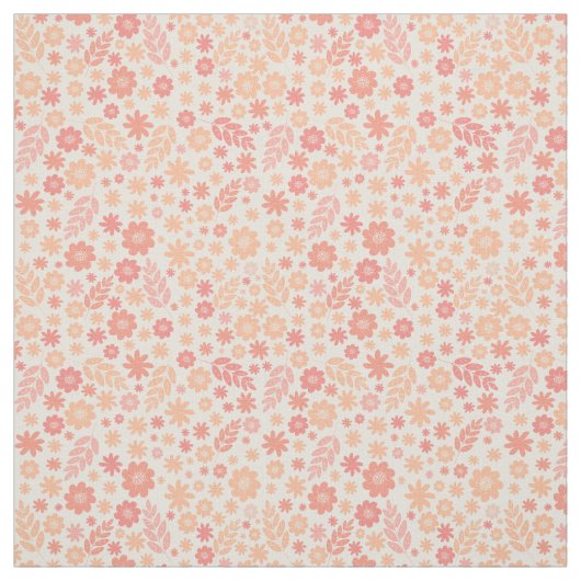Peach Airy Wildblume Meadow Pattern Stoff (Muster)