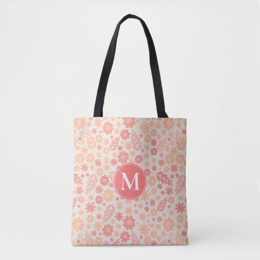 Peach Airy Wildblume Meadow Pattern Tasche (Vorderseite)