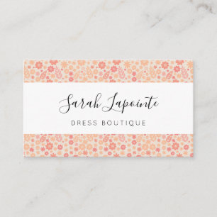 Peach Airy Wildblume Meadow Pattern Visitenkarte