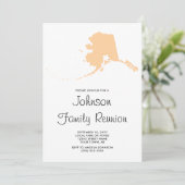 Peach Alaska Family Wiedersehen Einladung (Stehend Vorderseite)