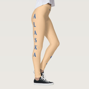 Peach Alaska Staat Blume Vergessen Sie Me Noten Le Leggings