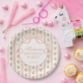 Peach and Beige Fancy Floral Birthday Party Pappteller (Party)