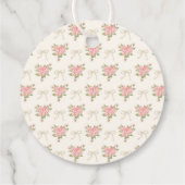 Peach and Beige Fancy Floral Bridal Shower Circle Geschenkanhänger (Rückseite)