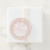 Peach and Beige Fancy Floral Bridal Shower Circle Geschenkanhänger (Beispiel)