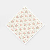 Peach and Beige Vintage Fancy Floral Party Dessert Serviette (Ecke)