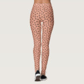 Peach and Black Mandela Pattern Leggings (Rückseite)