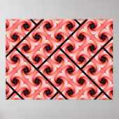 Peach and Black Volute Pattern Poster (Vorne)