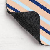 Peach and Blue Diagonal Striped Personalised Mousepad (Ecke)