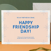 Peach and Blue Dot Pattern Friendship Day Postkarte