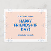 Peach and Blue Dot Pattern Friendship Day Postkarte (Vorderseite)