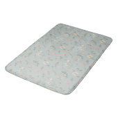 Peach and Blue Dreamblumen Bath Mat Badematte (Schrägansicht)