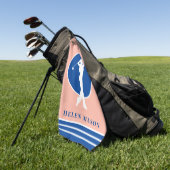 Peach and Blue Ladys Golfhandtuch (Gras)