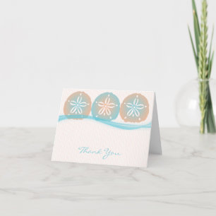 Peach and Blue Sand Dollars Beach Vielen Dank Dankeskarte